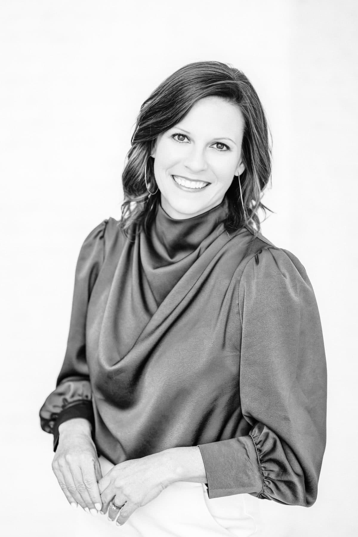Black and white portrait of Shana Genenbacher
