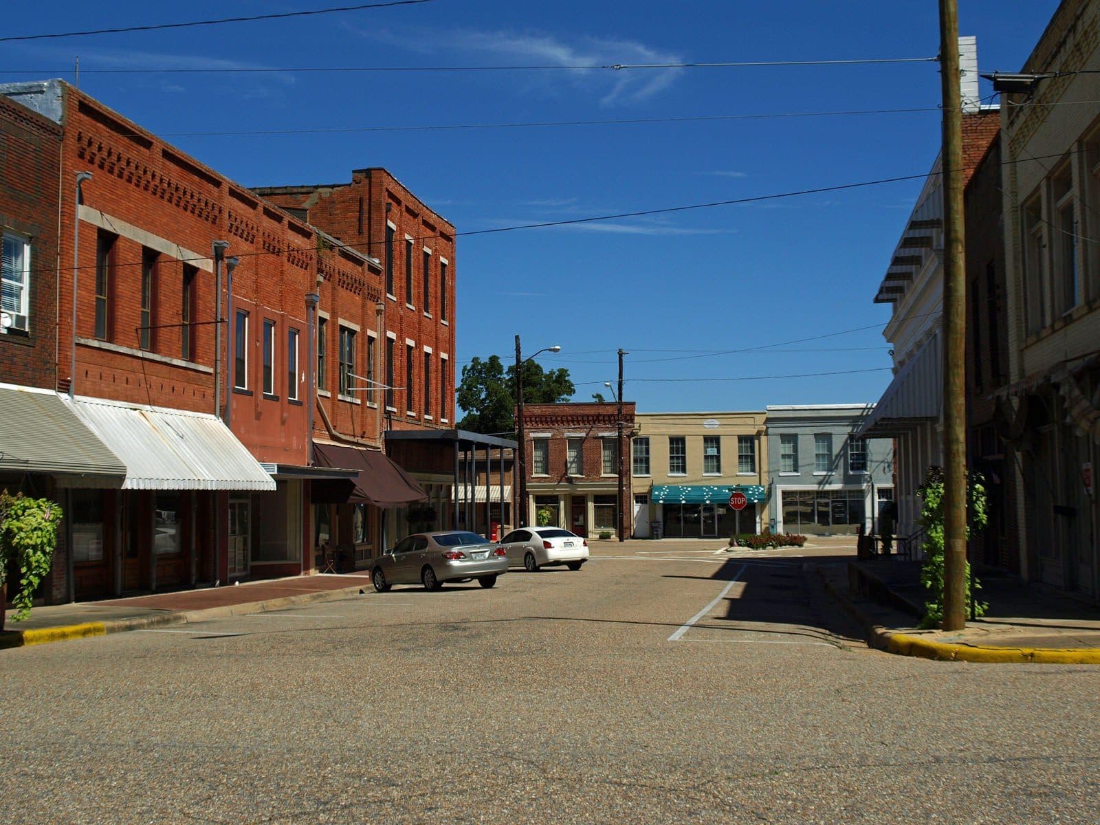Brick storefronts on Court Street in downtown Wetumpka